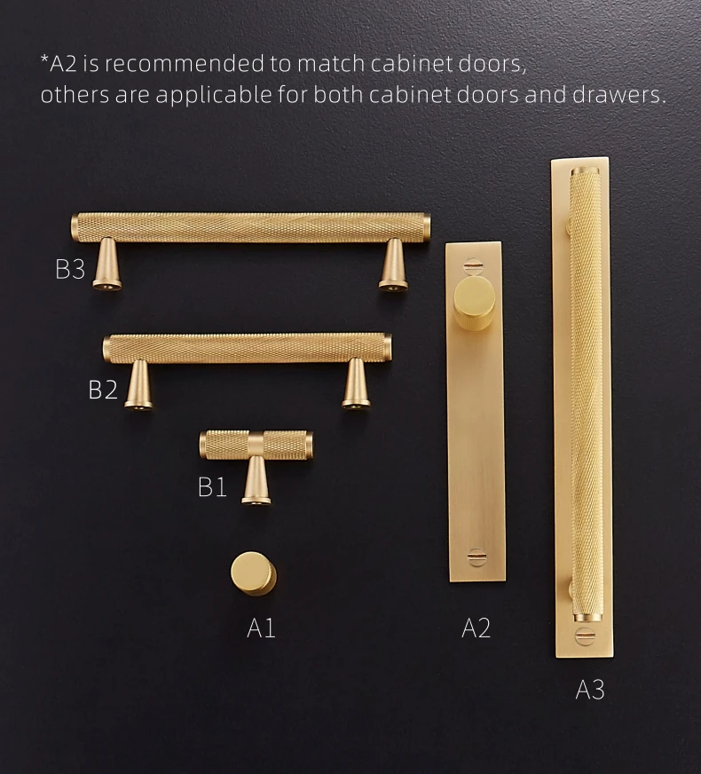 Dooroom Messing-Möbelgriffe, gerändelt, Gold, Schwarz, für Kleiderschrank, Schrank, Kommode, Schublade, Knöpfe, Stangen, Großhandel erhältlich – Detail 8