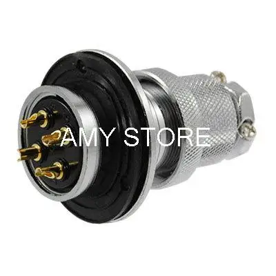 25A AC 500V 4P 4 Pin Electric Deck Metal Circular Connector