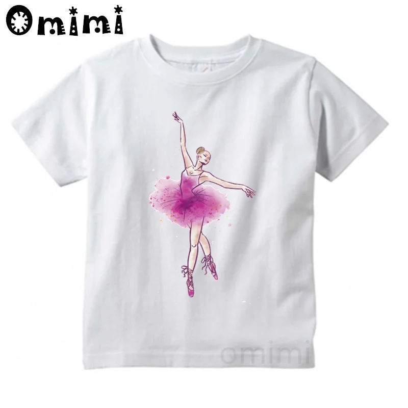 

Kid Cute Ballet Dancing Girl T shirt Children short sleeve Clothing Funny cartoon Party Top Animal tshirt,ooo3086