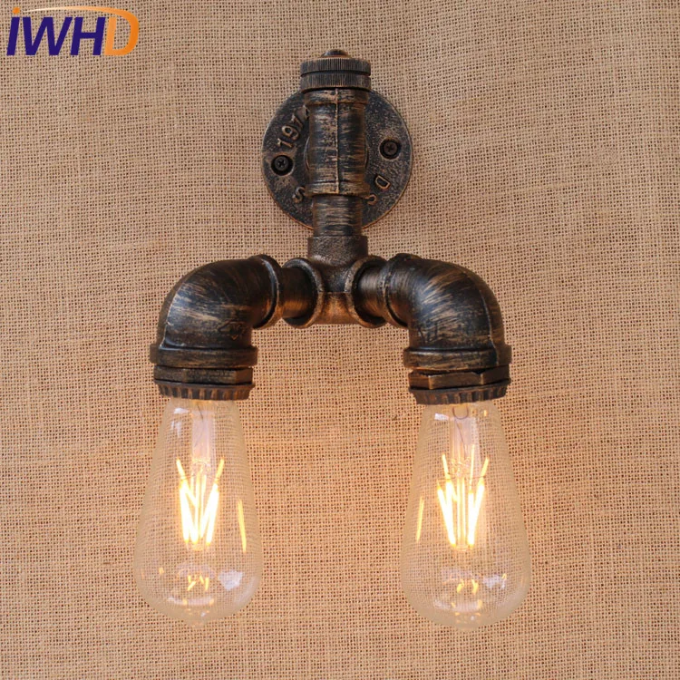 

American Iron Contracted Industrial Water Pipe Wall Lamp Loft Antique Cafe Shop Pipe Light Bars Lamps Restaurant Lights Lamparas