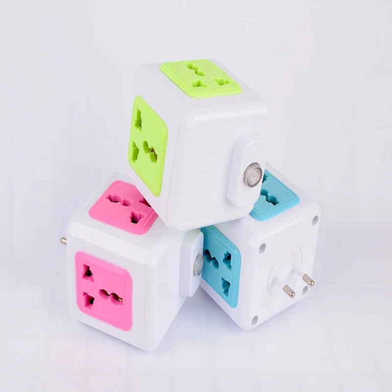 PowerCube Electrical Socket  Wall Outlets Power Strip Travel Socket   Extension Adapter 4 Outlets Power Strip Switch For home