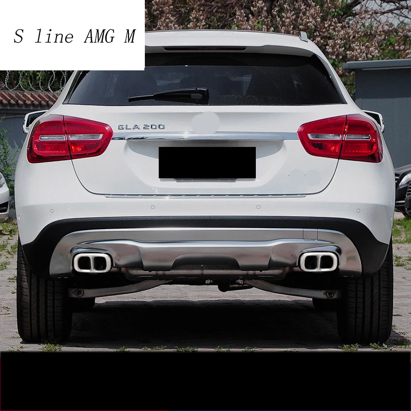 Car styling Chrome Trim Modified Tail Throat Liner Pipe Exhaust System Decoration For Mercedes Benz GLA X156 Auto Accessories