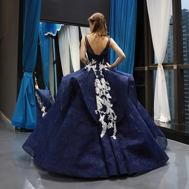 J66757 Jancember Blue Quinceanera Dress 2021 Tank With Sleeveless Applique Ruffle Backless Ball Gowns