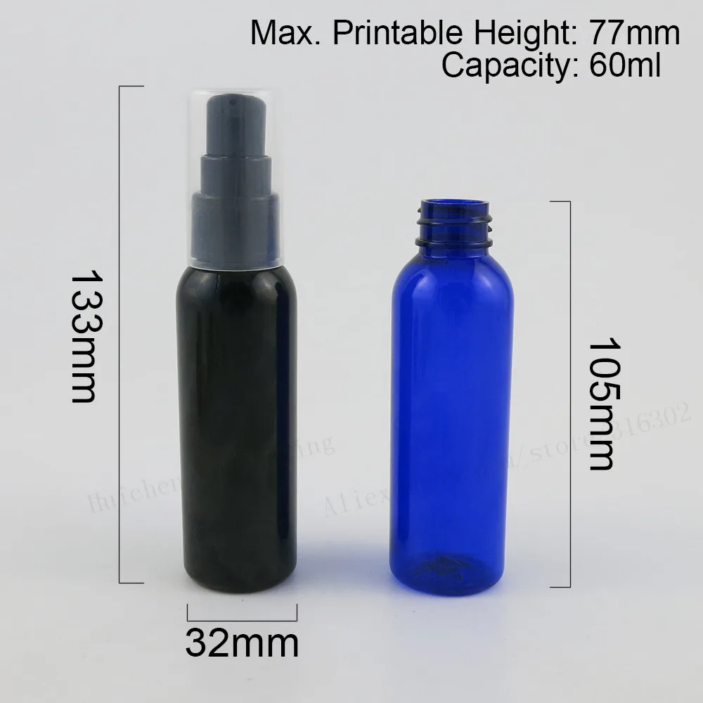 50 x 60ml Amber Clear Black white Green Pet Plastic Lotion Pump Bottle 60cc Empty Container with Pump 2oz Shampoo Pump Bottle