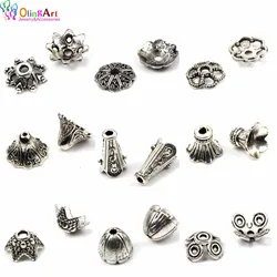 OlingArt Various styles of bead caps Tibetan Lantern Spacer Beads Metal Daisy Wheel Spacers DIY Jewelry Making Lantern Retro