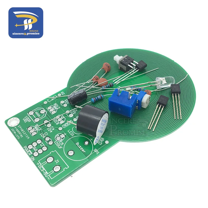 Kit de Detector de metales electrónico, Módulo de placa de Sensor sin contacto, CC 3V-5V, 60mm, bricolaje