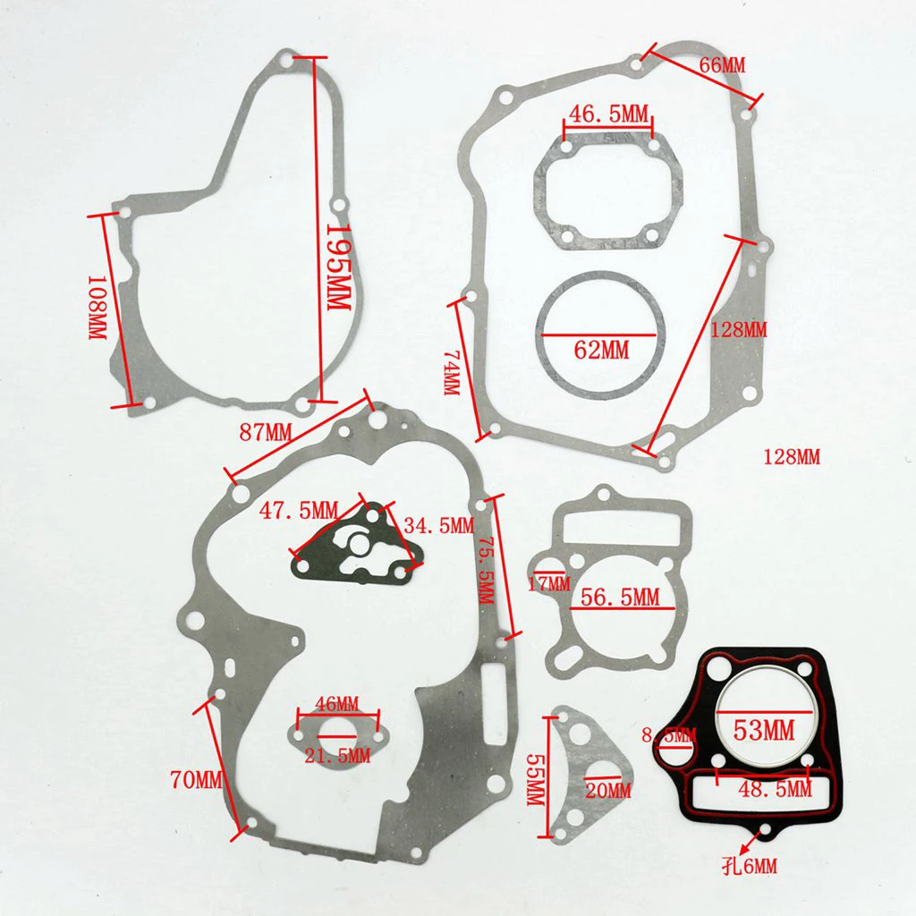 50CC 70CC 90CC 110CC 125CC 4-Stroke Dirt Bike ATV Quad Go Kart Engine Head Cylinder Stator Clutch Intake Gasket Set For Honda