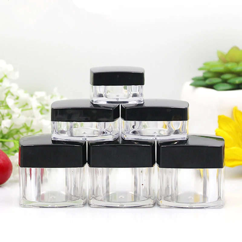 

30PCS/50PCS Empty Clear Plastic Cream Jars 3g 5g 10g 20g Mini Makeup Sample Nail Art Eyeshadow Lip Balm Container Pots Packaging