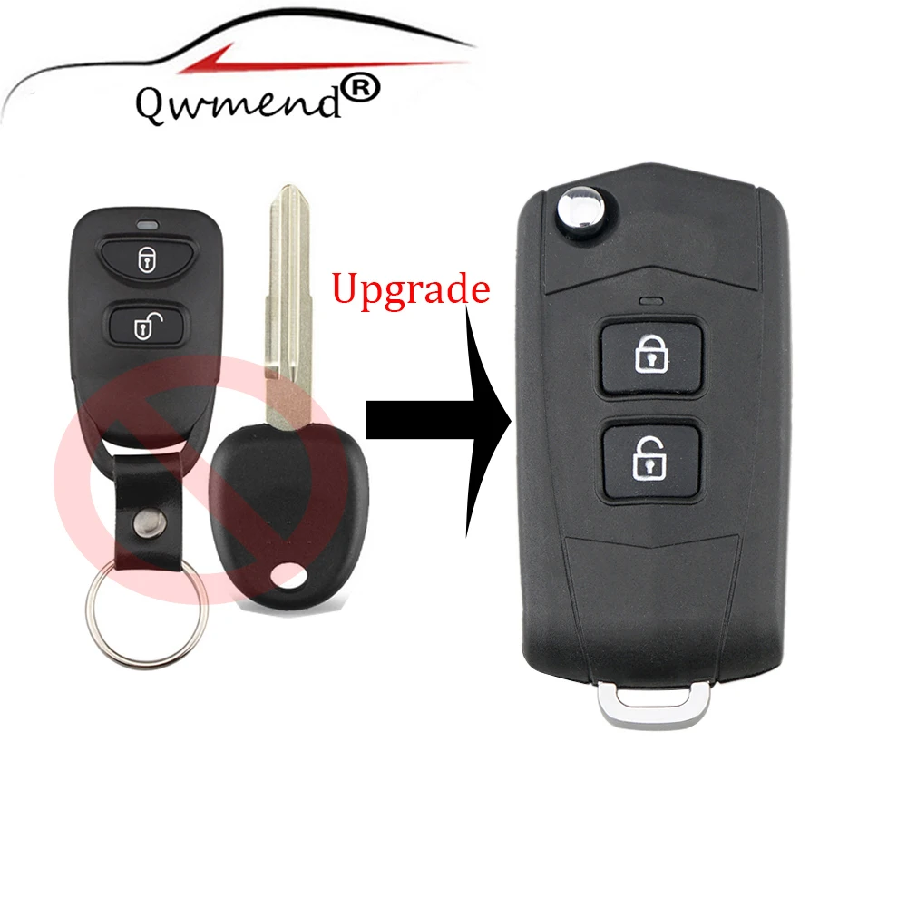 for Hyundai Santa Fe 2006-2010 Car Key Shell 2 Buttons Car Remote Key Case for Hyundai Flip Floping Key for Auto New Style