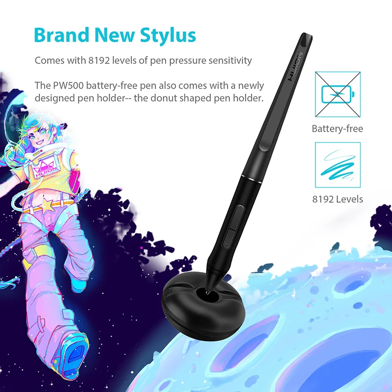HUION KAMVAS Pro 22 Battery-Free Pen Display Monitor AG Glass Digital Drawing Monitor Pen Tablet Graphic Tablet Android