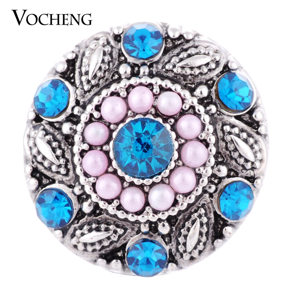 Vocheng Ginger Snap Button 3 Colors Rhinestone Round Bead 18mm Vintage Charms Jewelry Vn-1313