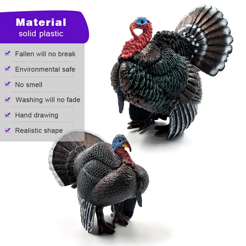 Farm Simulation turkey bird Chicken Pvc animal model figurine home decor miniature fairy garden decoration accessories modern