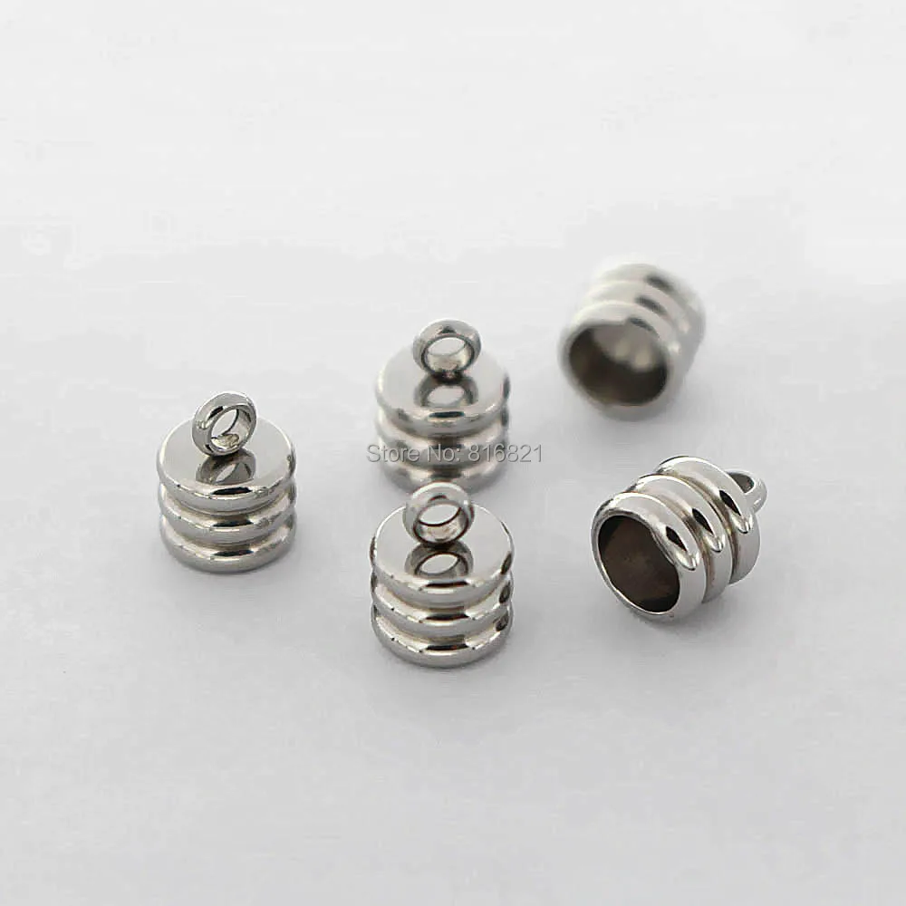 

Stainless Steel Cord Crimp Ends Caps Connectors with a Loop fits for 2mm 3mm 4mm 5mm 6mm 8mm Cord Wholesale