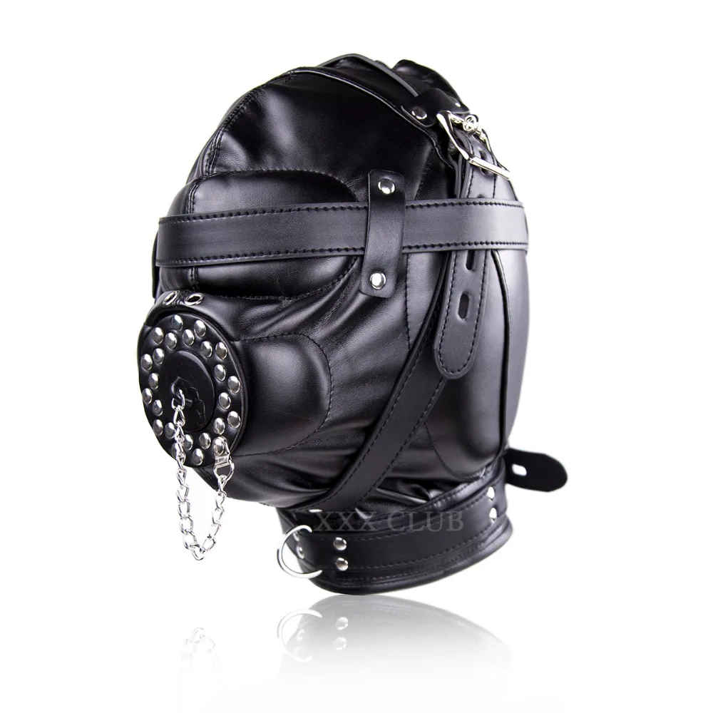 Thierry Sensory Deprivation Hood with Open Mouth Gag, Bondage Sex Toys for Couples Slave SM Adult Games