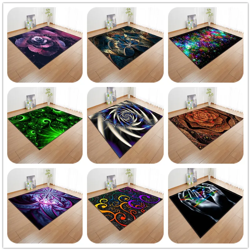 

Creative Geometric Pattern 3D Carpets Large Size Living Room Bedroom Area Rugs Tea Table Rectangular Antiskid Floor Mat/Carpet