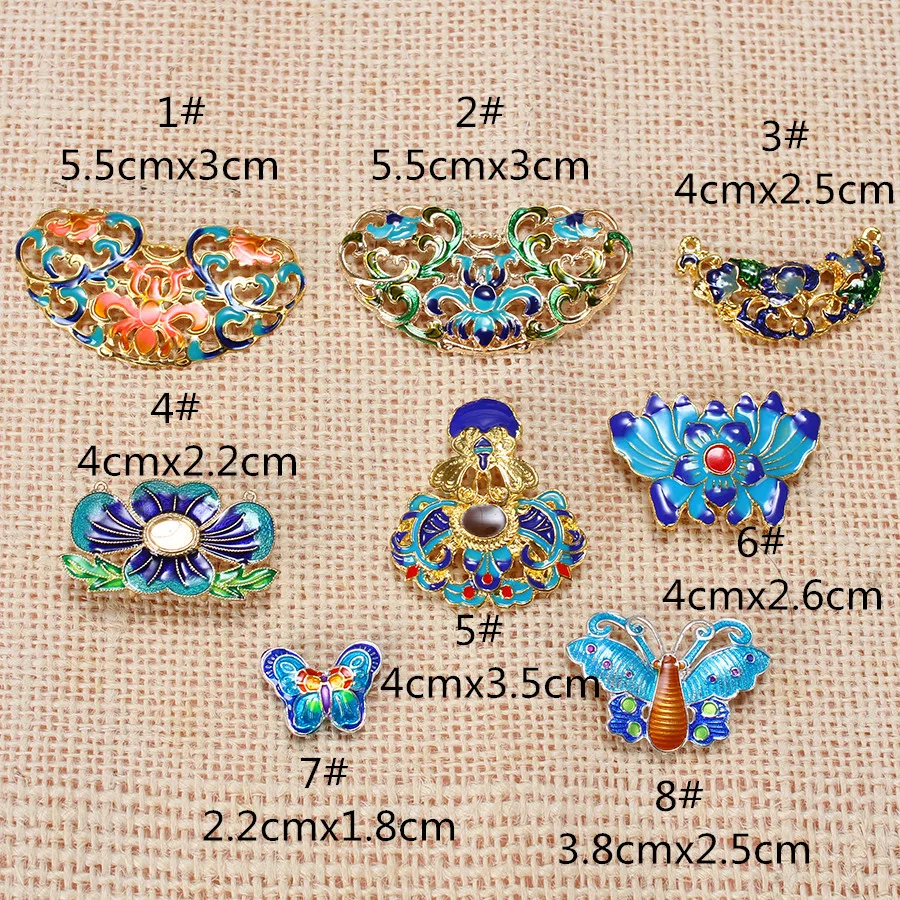 

5pcs/lots Alloy Imitate Cloisonne Enamel Oil Drop Metal Flower Connectors Vintage Butterfly Charms For Jewelry Making Findings