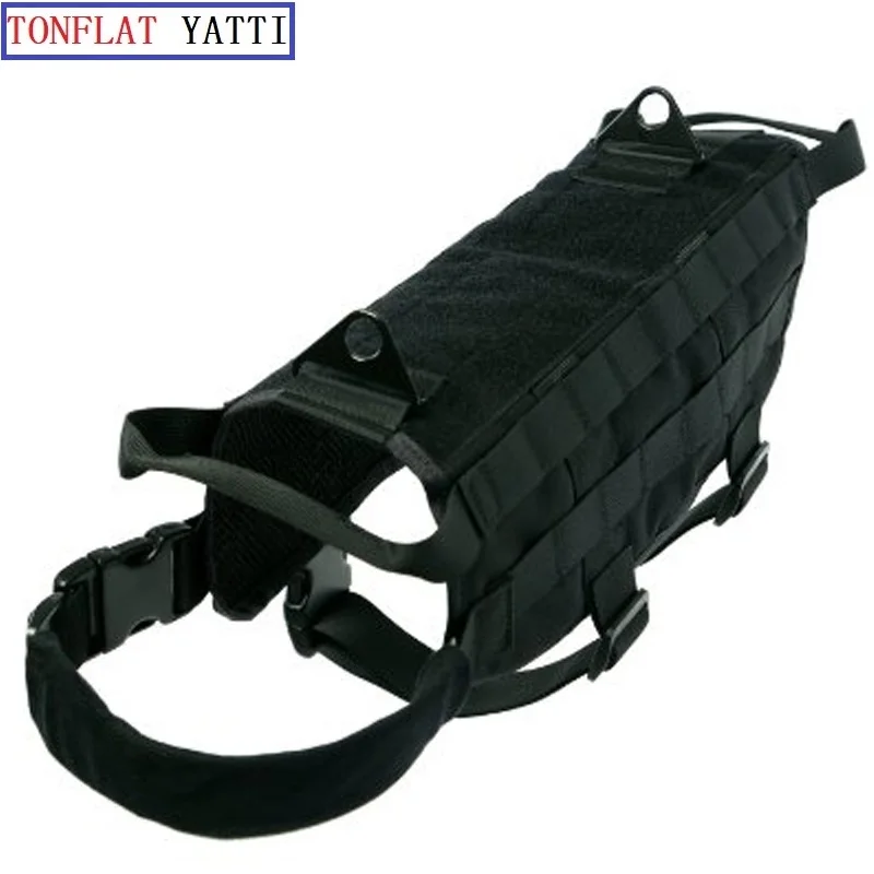 Yisibo Military Tactical Dog Training Vest Police Molle-Dog Compact-Vest Harness Nylon Adjustable Packs Coat