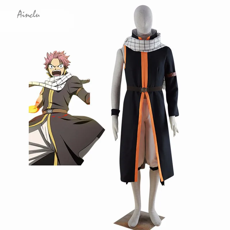 

Ainclu Customize for adults Free Shipping New Version Fairy Tail Natsu Dragneel Halloween Cosplay Costumes Include the Scarf