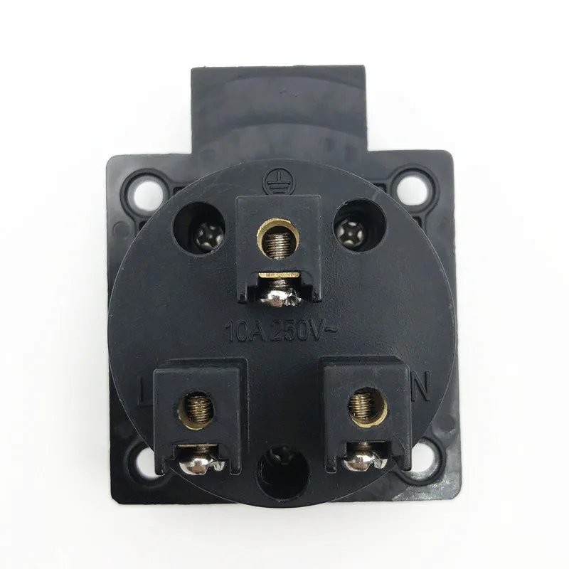 Black AU/US/EU industry safety outlet 10A 250V IP44 NF certification Austrian waterproof power cover connector socket