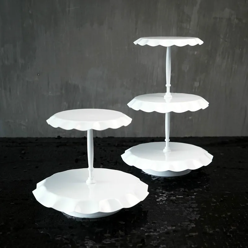 White Color Wedding Cake Stands Cupcake Plates for Home Party Baking Cake Coffee Shop Display Tools Dessert Tray Cake Stand