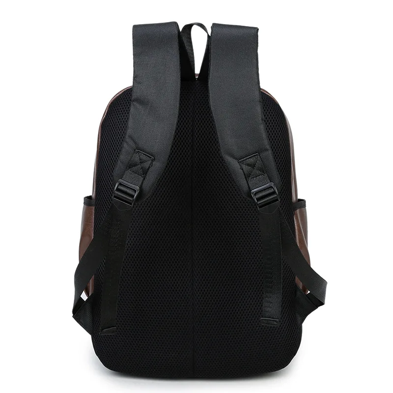 Brand Men Backpack Leather Male Functional bags Men Waterproof backpack PU big capacity Men Bag School Bags For Teenager