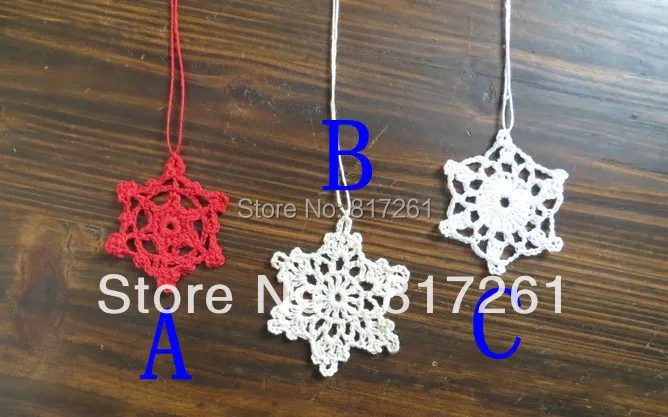 2013 new arrival Free shipping 50 pic/lot 6 cm star snowflake decoration for Christmas tree ornament cotton crochet doilies mat