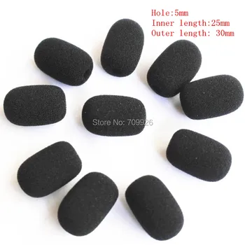 마이크 폼 앞유리 스펀지 교체 커버, 5mm 개방 및 25mm 내부 길이, 10 개