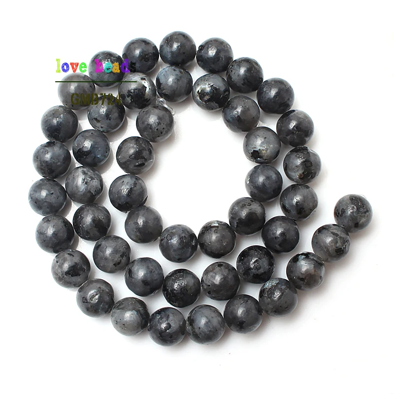 Natural Stone Beads Labradorite Larvikite Round Loose Beads For Jewelry Making 15.5inch/strand Pick Size 4 6 8 10 12 14mm