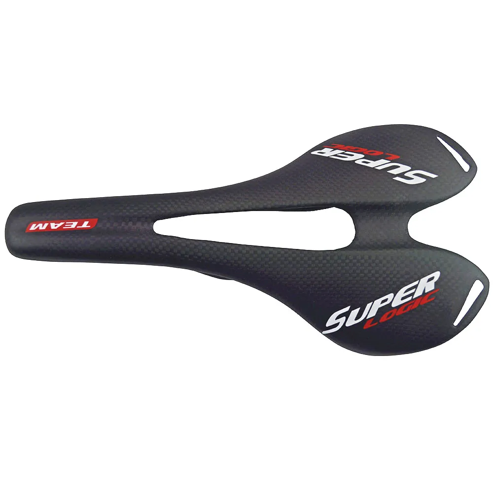 superlogic bicycle glossy carbon saddle top version seatpad mountain bike full carbon saddle road bicycle MTB front sella seat