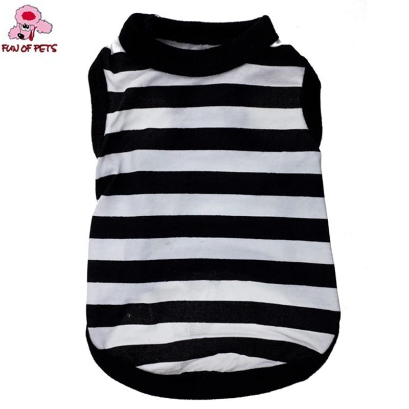 2017 New Fashion Summer Black Stripe Design Dog Clothes Vest for Puppy Pets Dogs