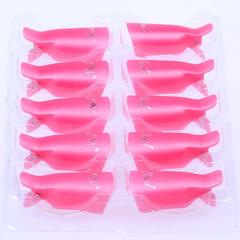 

10pcs/set Pink Manicure Cap Clip Tools Plastic Acrylic Nail Art Soak Off Clip Cap UV Gel Removal Nail Polish Wrap Tool