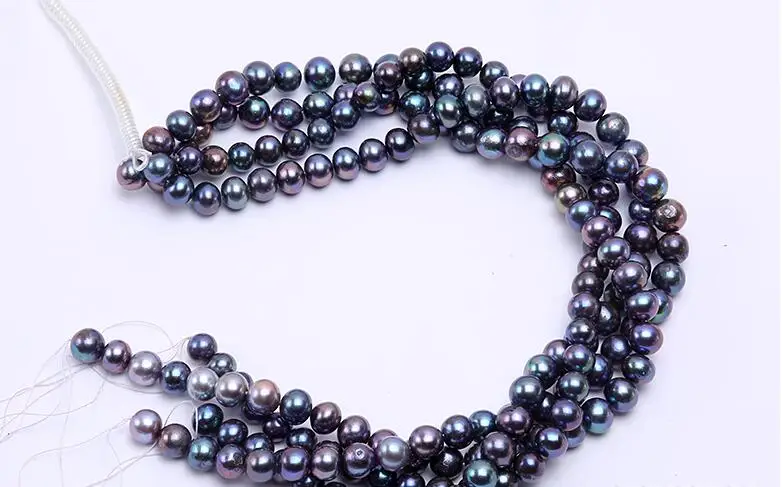 Genuine pearl 10mm black colors freshwater pearl loose beads DIY gift one strands Hole Approx 1mm 37CM 15''