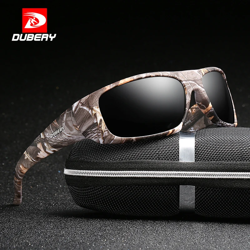 DUBERY  Sport Sunglasses Polarized For Men Sun Glasses Square Driving Personality Color Mirror Luxury Brand Designer  Zipper Box