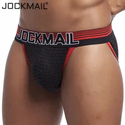 JOCKMAIL Mesh Sexy Men Underwear ice silk Men Briefs Breathable Slip bikini Gay Male Panties Underpants men thongs g strings