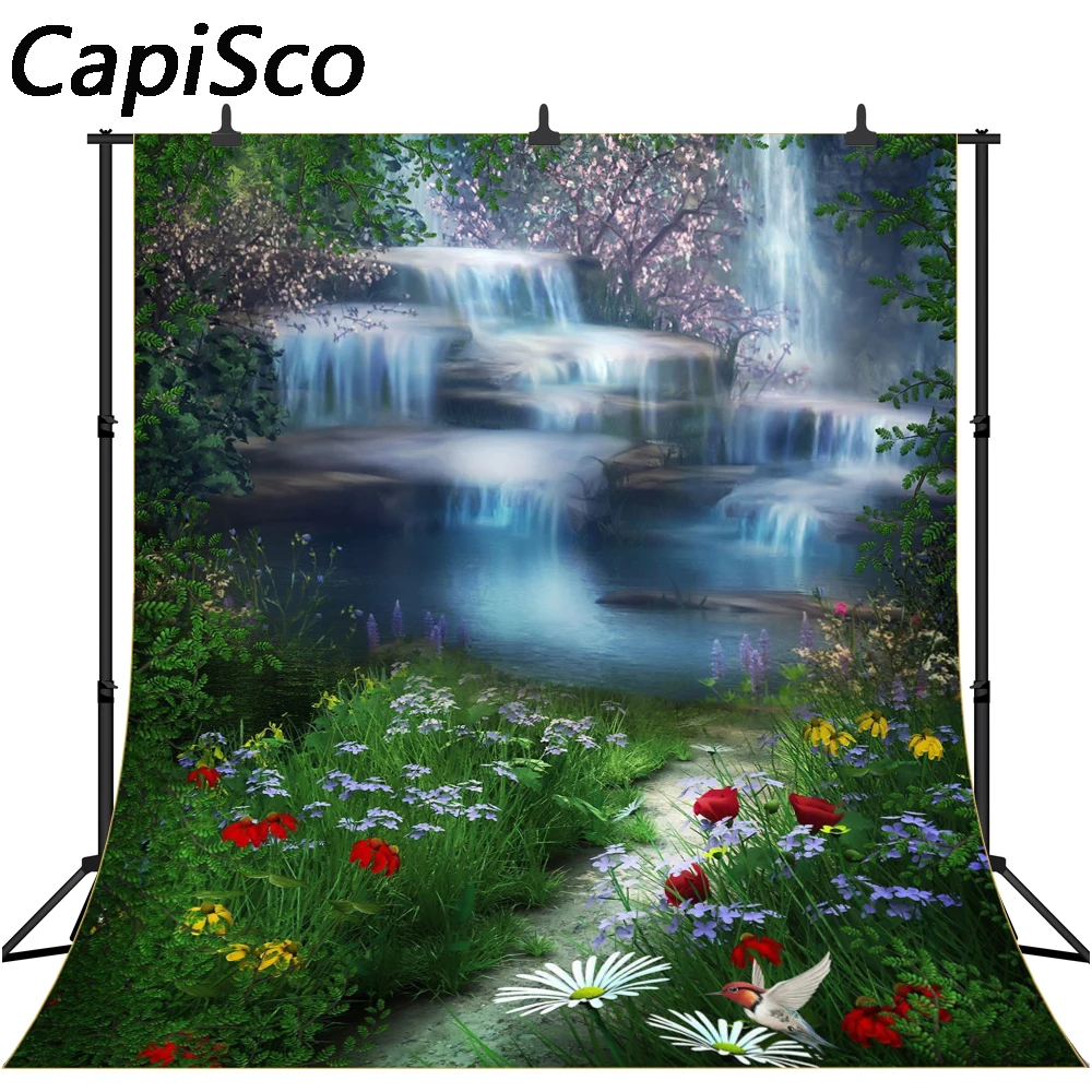 

Capisco Vinyl Photography Backdrops Waterfall Natural Scenery Children Baby Backdrop Background Newborn Photographic Background