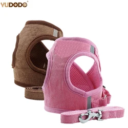 Reflective Pet Dog Vest Harness e Leash Set, ajustável Peito Strap, Windproof Corduroy, malha respirável arneses para cães