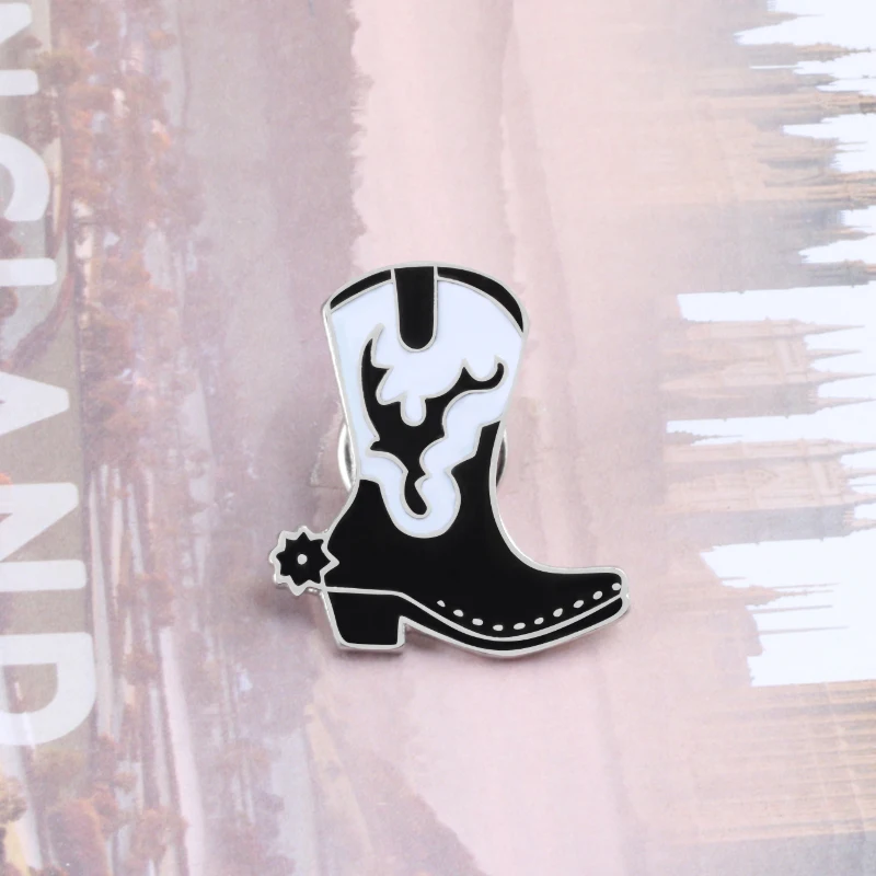 Fashion Black Cat Cowboy Hat Shoes Enamel Pin Girl Boss Brooches Jackets Clothes Collar Lapel Pin Badges Bag Accessories Jewelry