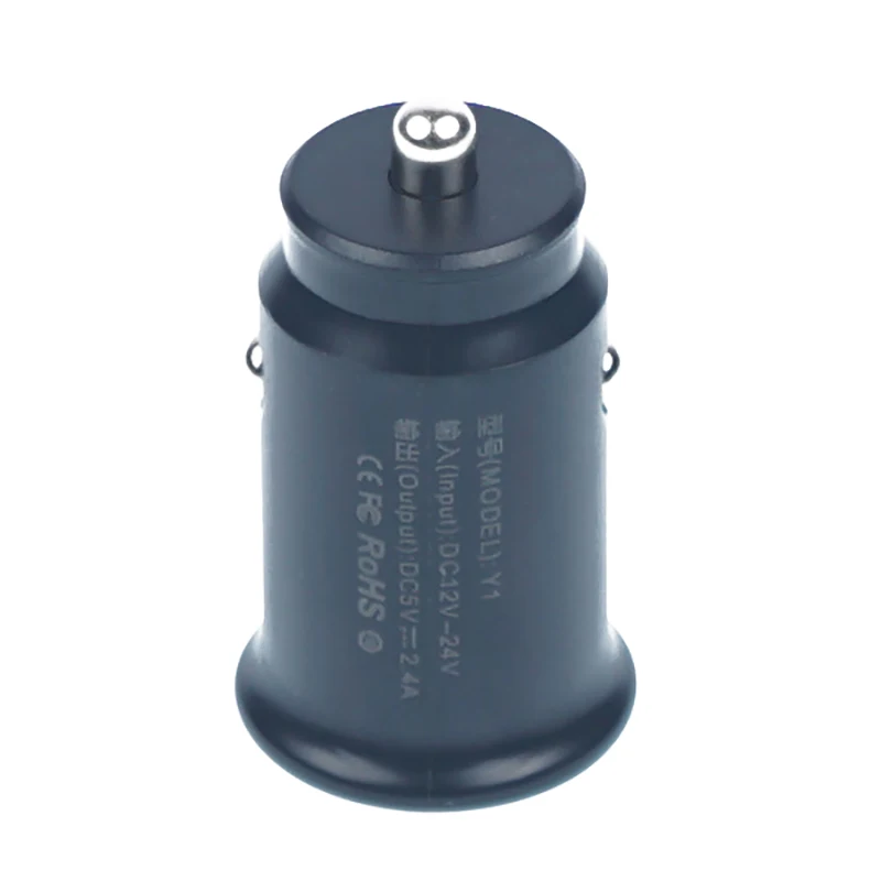 Caricabatteria da auto USB 2.4A a doppia porta da 2 pezzi per telefono cellulare