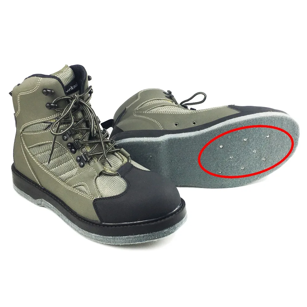 

Fly Fishing Shoes Felt Sole Wading Waders With Nails Aqua Upstream Hunting Sneakers Boot Breathable Rock Sport No-slip For Pants