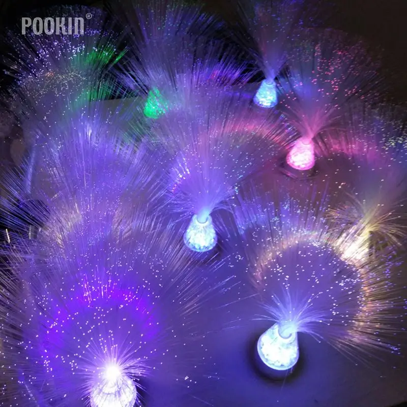 LED Multicolour Fibre Optic Lamp Light With Ice Base  Relax Changing Bedside Nightlights For Children Birthday Gift Home Decor