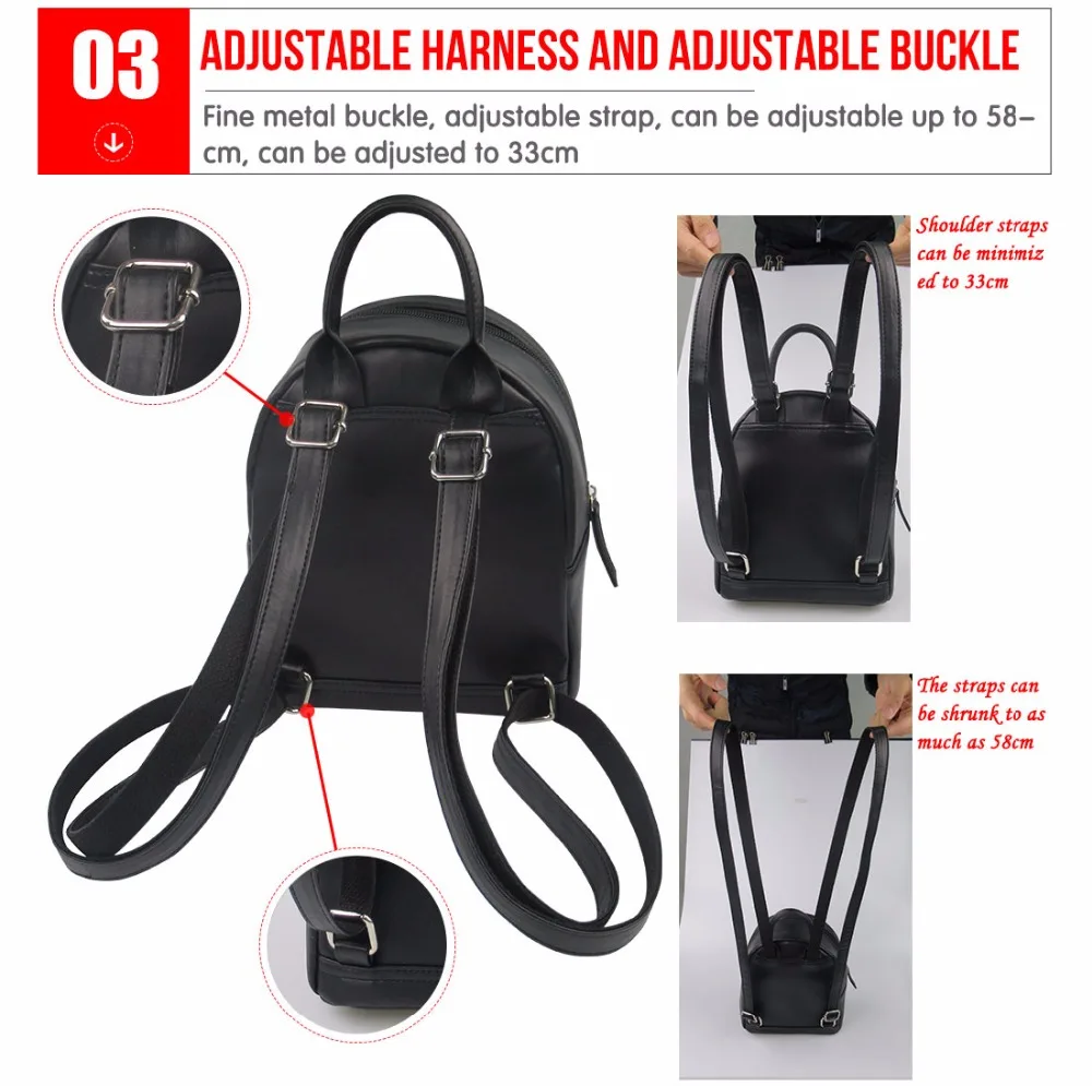 Women PU Leather Mini Balck Backpacks 3D Skull Print Cool Men Laptop Teenager School Girl Lady Mujer Best Bag Gift Drop Shipping
