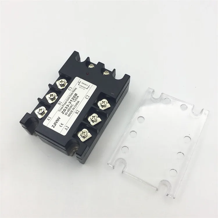 High quality Full 120A 3-phase three phase solid state relay DC3-32v control AC90-480v SSR 3 phse relay solid relays