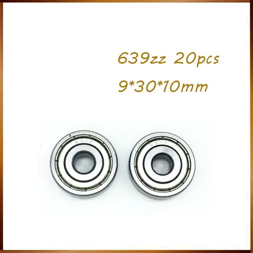 

Free shipping 639ZZ bearing 9*30*10(mm) ABEC 5 bearing 20pcs Metal Sealed Mini Bearing 639 639Z 639 ZZ chrome steel bearings