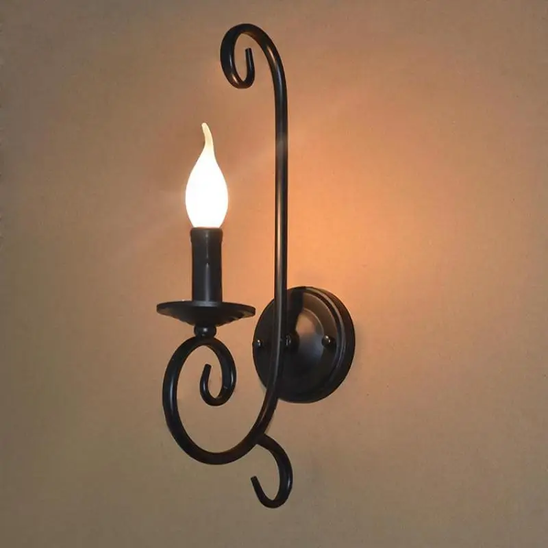 Bedroom Antique Rustic Iron Wall Lamp Kitchen lighting Living Room metal Wall Lamp Corridor wall sconce Bar Cafe light Arandela