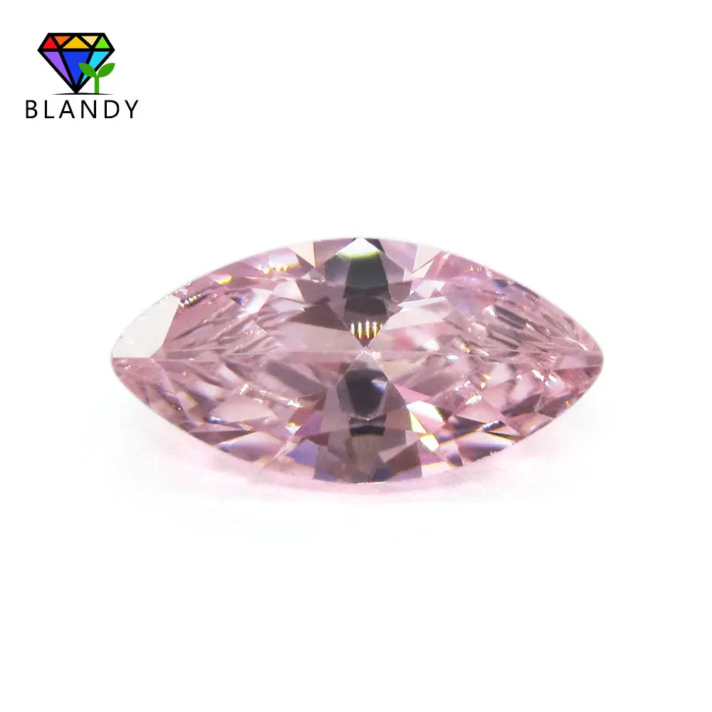 Pink Cubic Zirconia Stone 5A 1.5x3~10x20mm Marquise Shape Briliant Cut CZ Beads Synthetic Gems For Jewelry Making