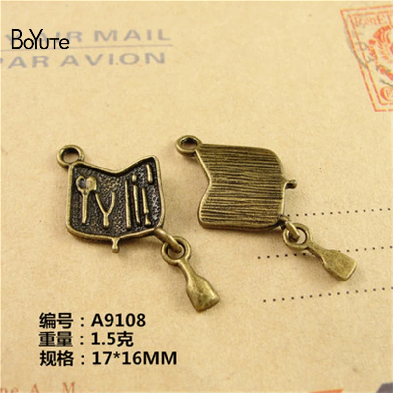 BoYuTe (50 Sets/Lot) 14*12MM Antique Bronze Plated Zinc Alloy Kit Charms Pendant for Jewelry Accessories Diy Bracelet Necklace