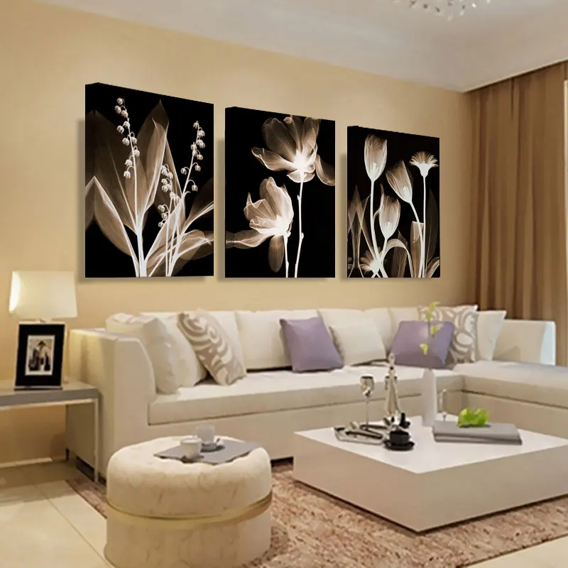 Nordic Decoration Home Posters White Lily Flower Canvas Art Print Painting Abstract Wall Art Picture For Living Room Home Decor