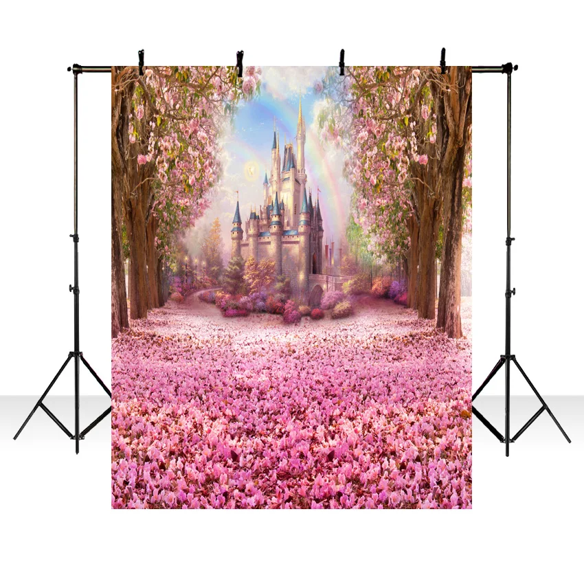 Fairy Tale Vinyl Photography Background Flower castle newborn children birthday party Backdrops for Photo Studio S-2711-S