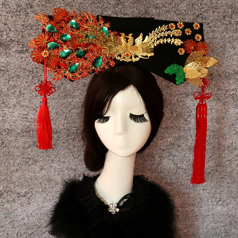 chinese qing dynasty hair products empress cosplay head wear queen cosplay vintage hair accessories