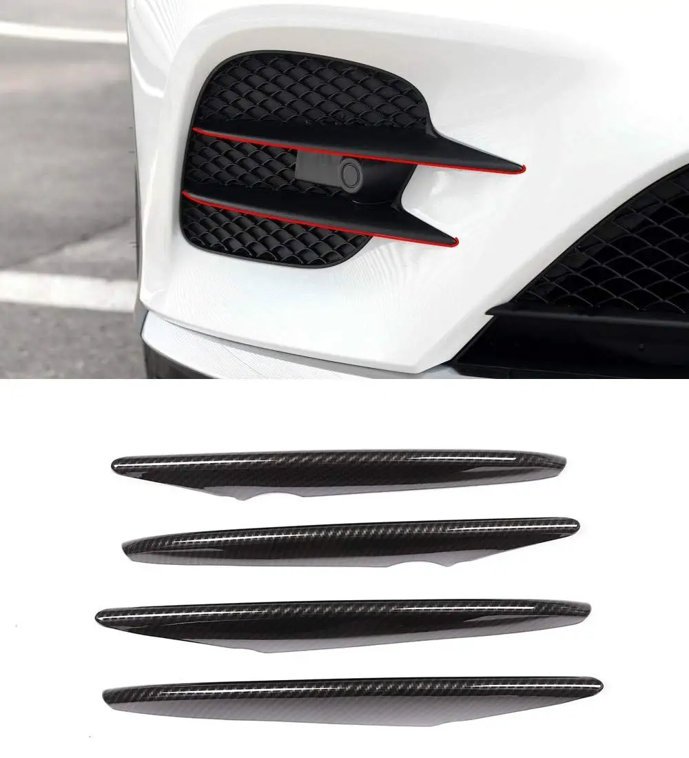 

Carbon Fiber For Mercedes Benz GLC Class X253 2017 2018 Car ABS Chrome Air Intake Grille Strips Trim Accessories 4Pcs